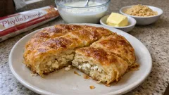 Křupavý sýrový börek z pánve: vrstvené štrúdlové těsto bez trouby