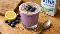 Borůvkový koktejl s kefírem za pár minut: osvěžující snídaně i svačina