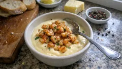 Krevety ve studené smetanovo-sýrové omáčce: elegantní předkrm k pečivu