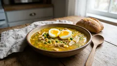 Asijská polévka, kterou stojí za to vyzkoušet — krémová kuřecí polévka s rýží