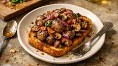 Restovaná kuřecí játra se slaninou a žampiony: jemná a hotová za pár minut