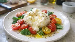 Salát s burratou a cherry rajčátky: jednoduchý trik, jak z pár surovin udělat parádu