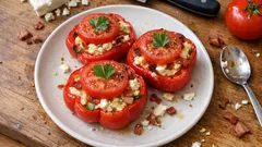 Pečené papriky plněné fetou a slaninou: rychlá večeře z trouby, která vždy vyjde