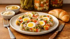 Velikonoční vaječná tlačenka se želatinou: studené pohoštění, které drží tvar