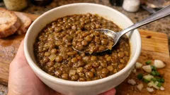 Čočka na kyselo jako od babičky: jednoduchý recept s cibulovou jíškou